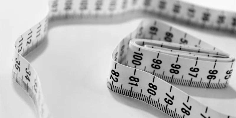 Measuring tape on table