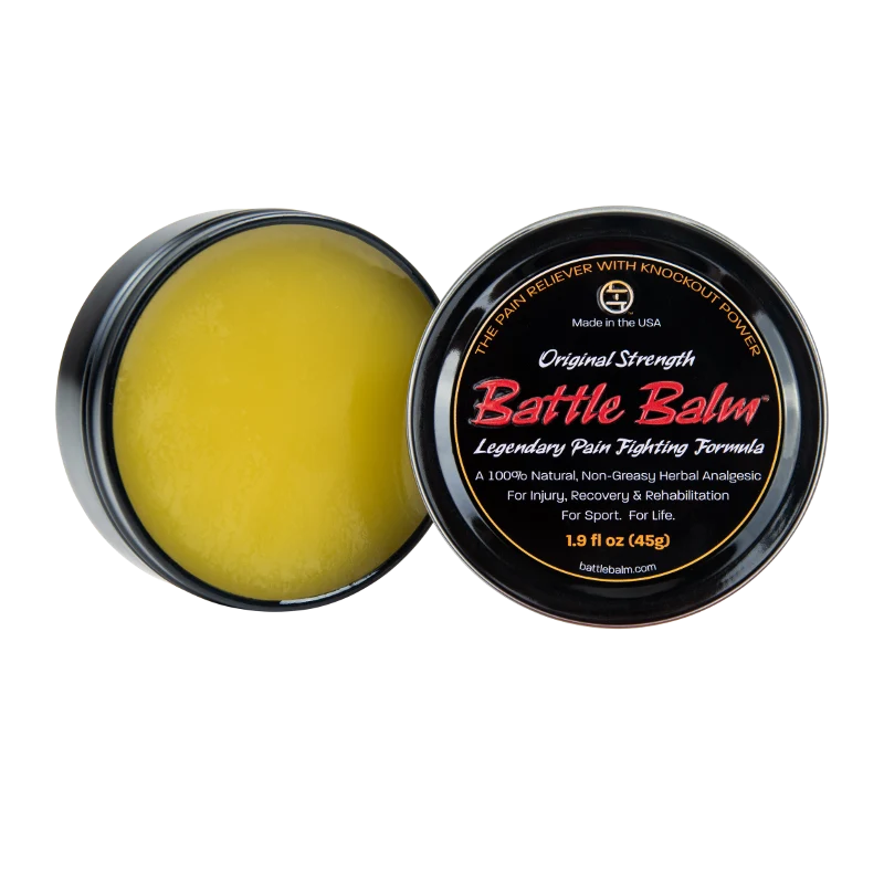 Battle Balm Original Strength Personal Size Herbal All Natural Topical Pain Relief Cream 1.9 oz Open Tin - For arthritis, sprains, strains, bruises, &amp; more!